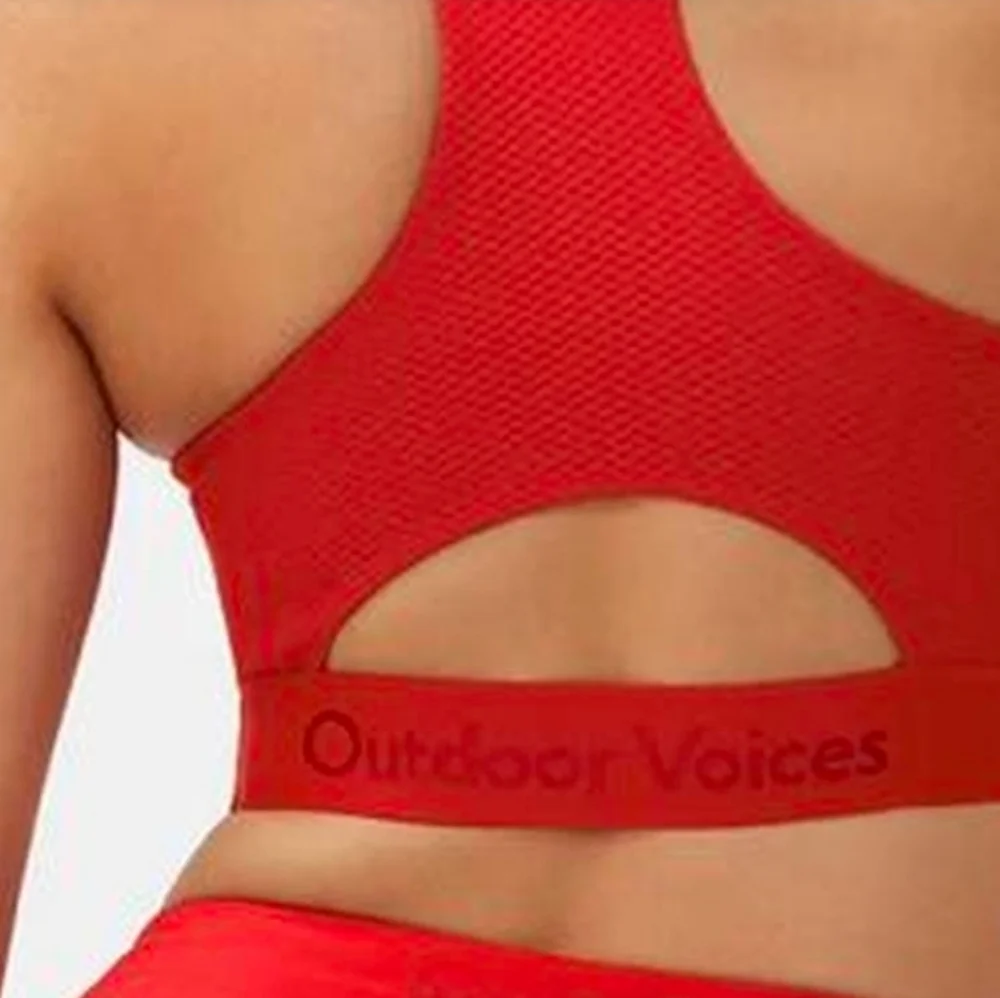 Outdoor Voices Doing Things Bra In Red Size S